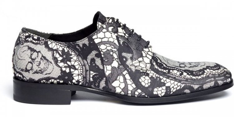 Lace Print Fabric Derbies