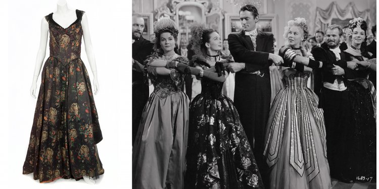 Ann Blythe black silk brocade