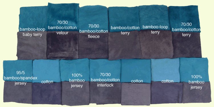 Bamboo and cotton dyed in