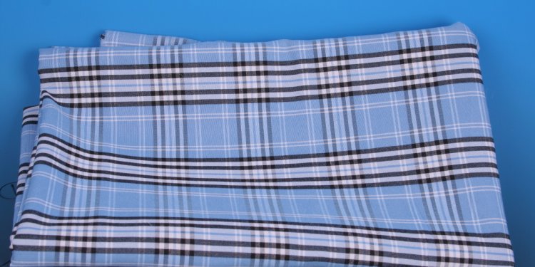 ~~BLUE TARTAN~~ viscose 4% lycra fabric