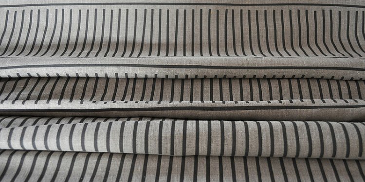 Corduroy pathway (C2) - hand printed eco fabric