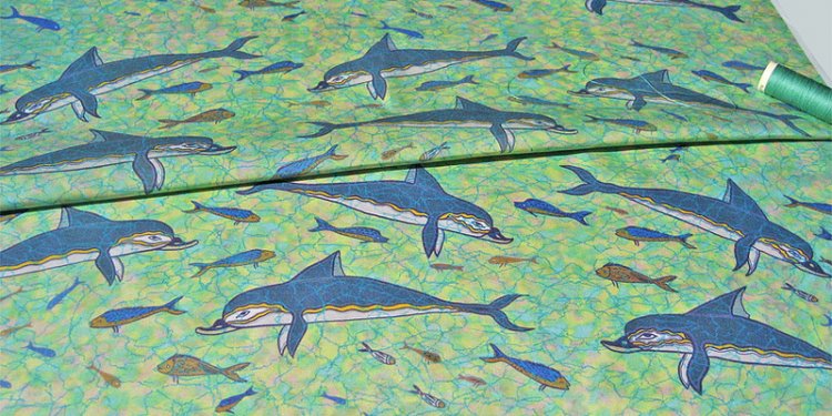 Dolphins of Akrotiri: poplin yardage