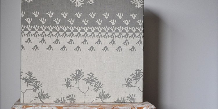 Kangaroo Paw (C2) Rectangle Lampshade - hand printed eco fabric