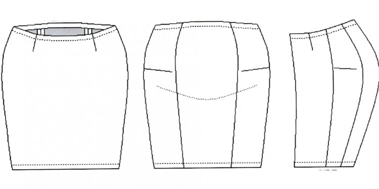 Skirt with waistband front