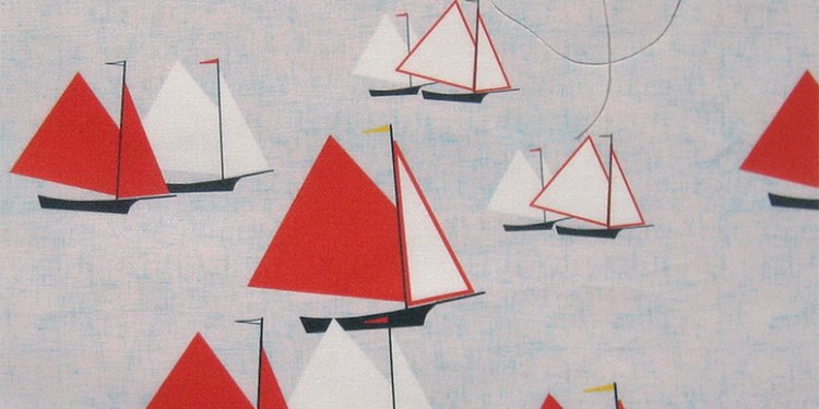 Racing gaff-rigged skiffs: swatch on basic combed cotton