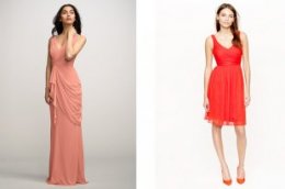 chiffon watters and jcrew bridesmaid dresses