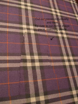 Cutting plaid in a single layer for matching