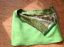 Green tweed A-line skirt
