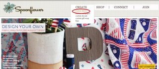 Once you have your JPEG, you’re ready to upload it to Spoonflower. Sign into your account, and click “Create” to get started.