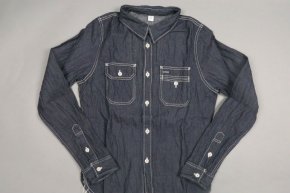 Pure Blue Japan Stainless Steel Work Shirt, Steel filament in weft