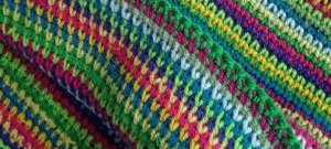 Rainbow tote bag crochet that looks like knitting reversible