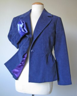 Satin lining in a purple jacket