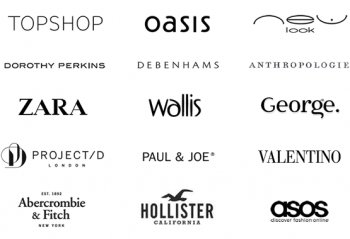 Topshop, Oasis, New Look, Dorothy Perkins, Debenhams, Anthropologie, Zara, Wallis, George, Project/D, Paul & Joe, Valentino, Abercrombie & Fitch, Hollister, Asos.