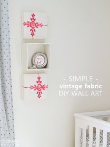Vintage Fabric Wrapped DIY Wall Art Vintage Fabric Wrapped DIY Wall Art
