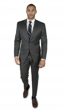 White Poplin dark grey suit