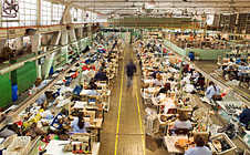 Workers in a textiles factory